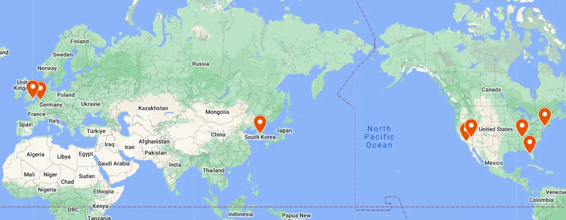 AWPS global service area map